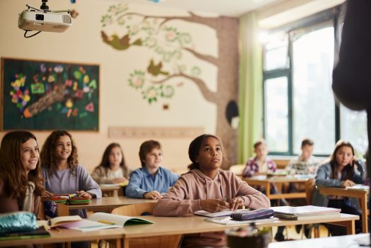 Elementary schools students in a classroom