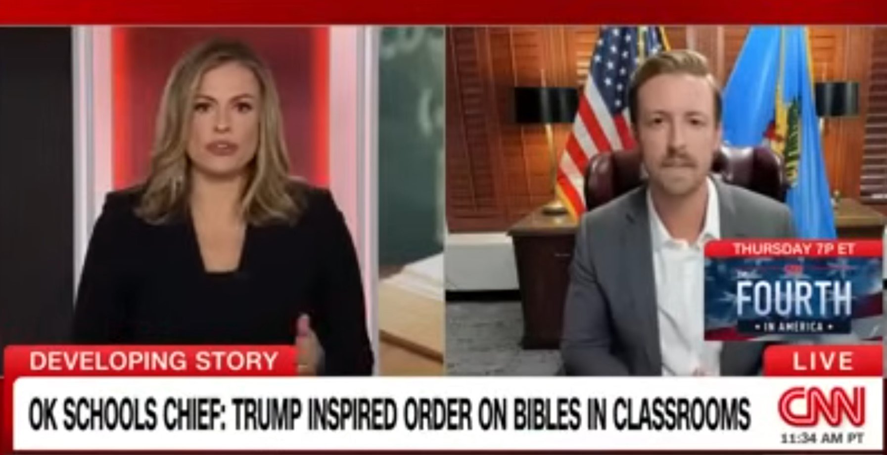 Oklahoma Bible Lawsuit - Ryan Walters on CNN