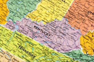 Photo of a map of Kentucky State