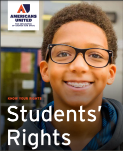 the cover of AU's Know your rights in public school Student Guide